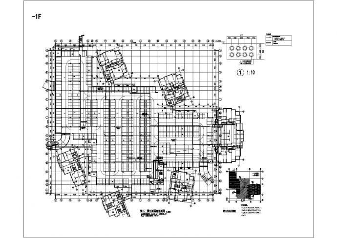 某二层地下车库弱电CAD平面布置参考图_图1