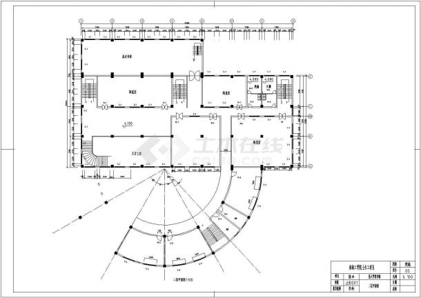 某6层框架结构写字楼市计算书及建筑施工图-图一