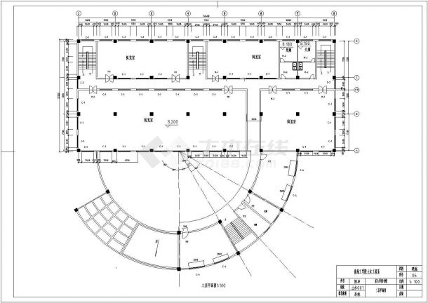 某6层框架结构写字楼市计算书及建筑施工图-图二
