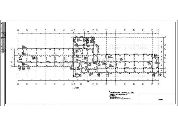 某地五层框架结构教学楼结构施工图-图二