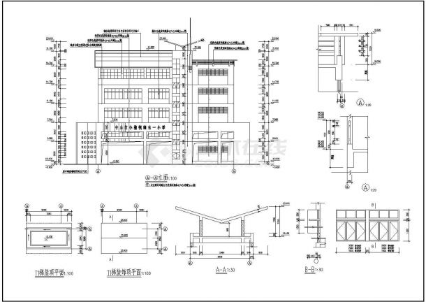 中山市五层框架结构小学教学楼建筑设计施工图-图二