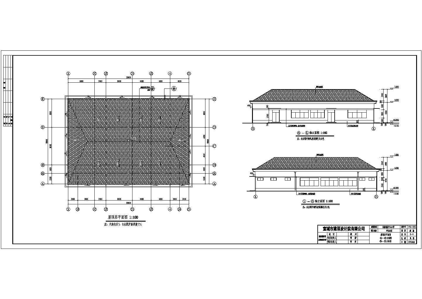 某地一层框架结构中心小学食堂建筑设计施工图纸
