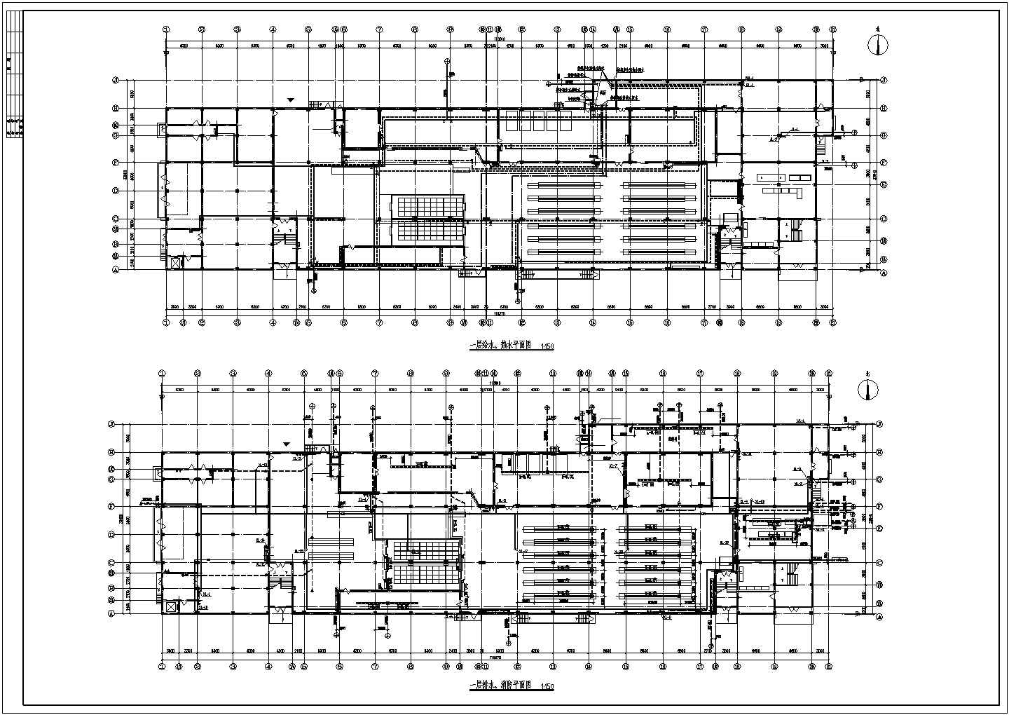 某工程二层砖混结构厂房给排水消防设计图