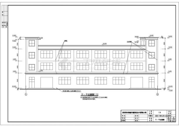 某三层厂区建筑设计图（含门窗表，共10张图）-图二