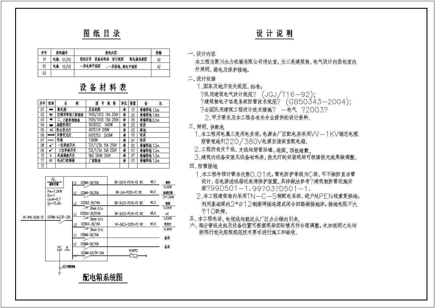 传达室电气细节示意图