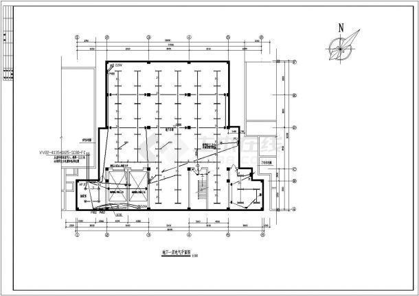 某商场机械式停车库电气CAD规划参考平面图-图一