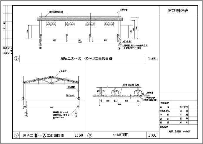 一城市临建公用厕所建筑平立面详图_图1