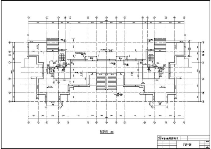 标准层电梯间放大平面图（高层建筑施工图）_图1
