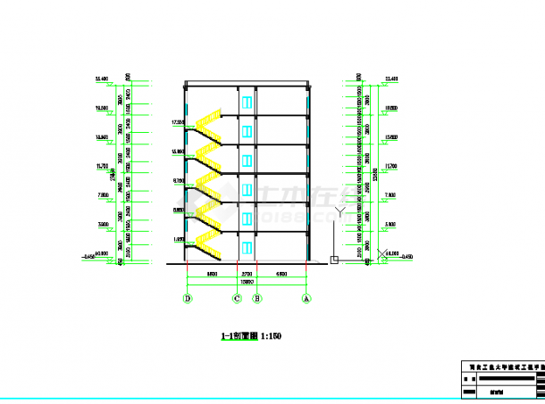 六层框架结构中学教学楼毕业设计（含建筑施工图）-图二