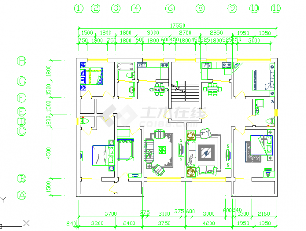 某六层住宅楼建筑施工图（本科课程设计优秀作品）-图二