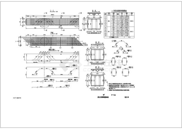桥台盖梁钢筋-45度设计图-图一