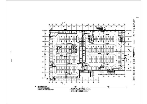 某小区地下三层人防车库施工图设计-图一