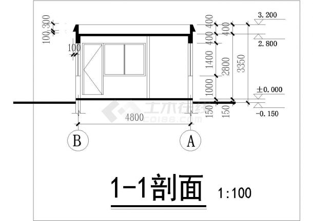 【上海】浦东某门卫及围墙建施图纸-图二
