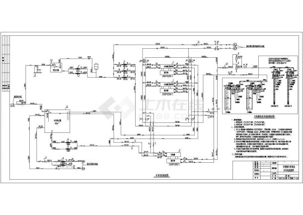 水源热泵机房设计CAD平面布置参考图-图二
