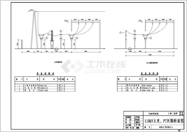 110kv变电站典型电气设计图纸-图二