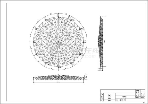 某地螺栓球节点网架工程结构施工图-图一