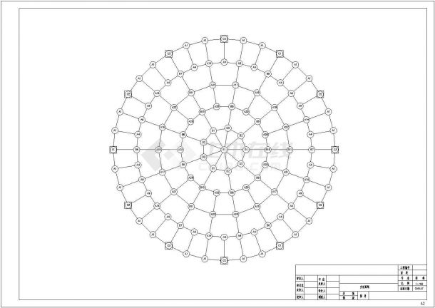 某地螺栓球节点网架工程结构施工图-图二
