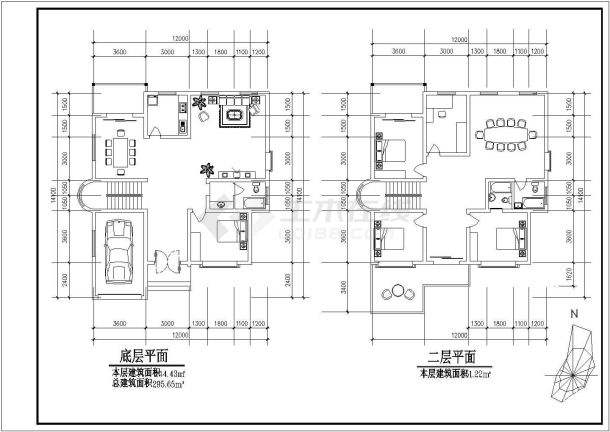 二层楼别墅全套建筑设计施工图（多套整合）-图二
