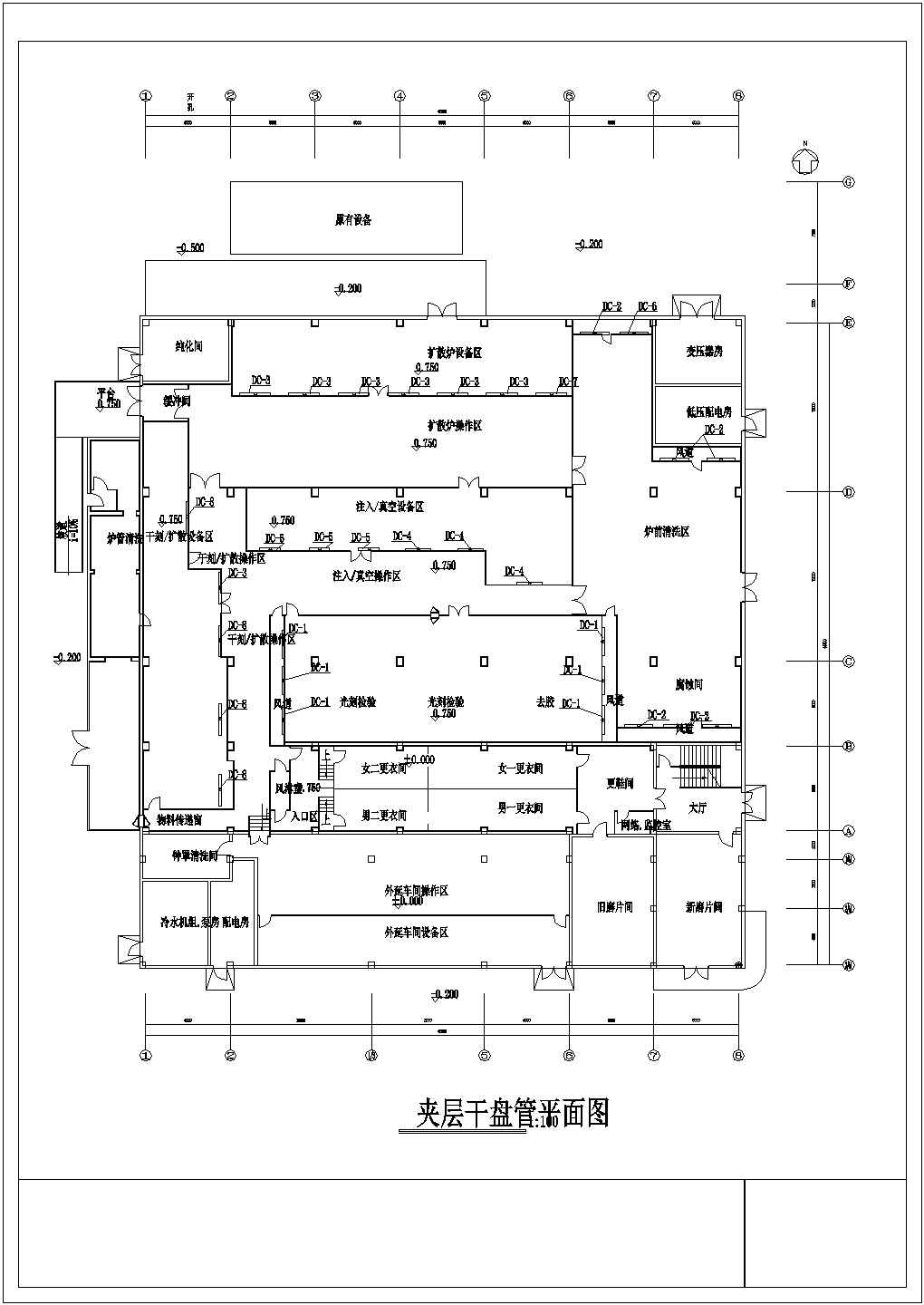 某生产车间百级洁净室设计图纸