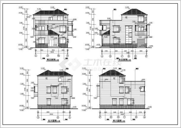 某二层花园别墅建筑结构设计施工图（多套）-图二