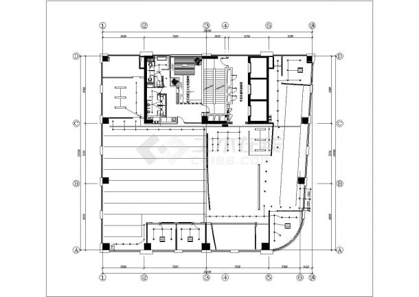 某酒店大堂电气CAD设计参考图-图二