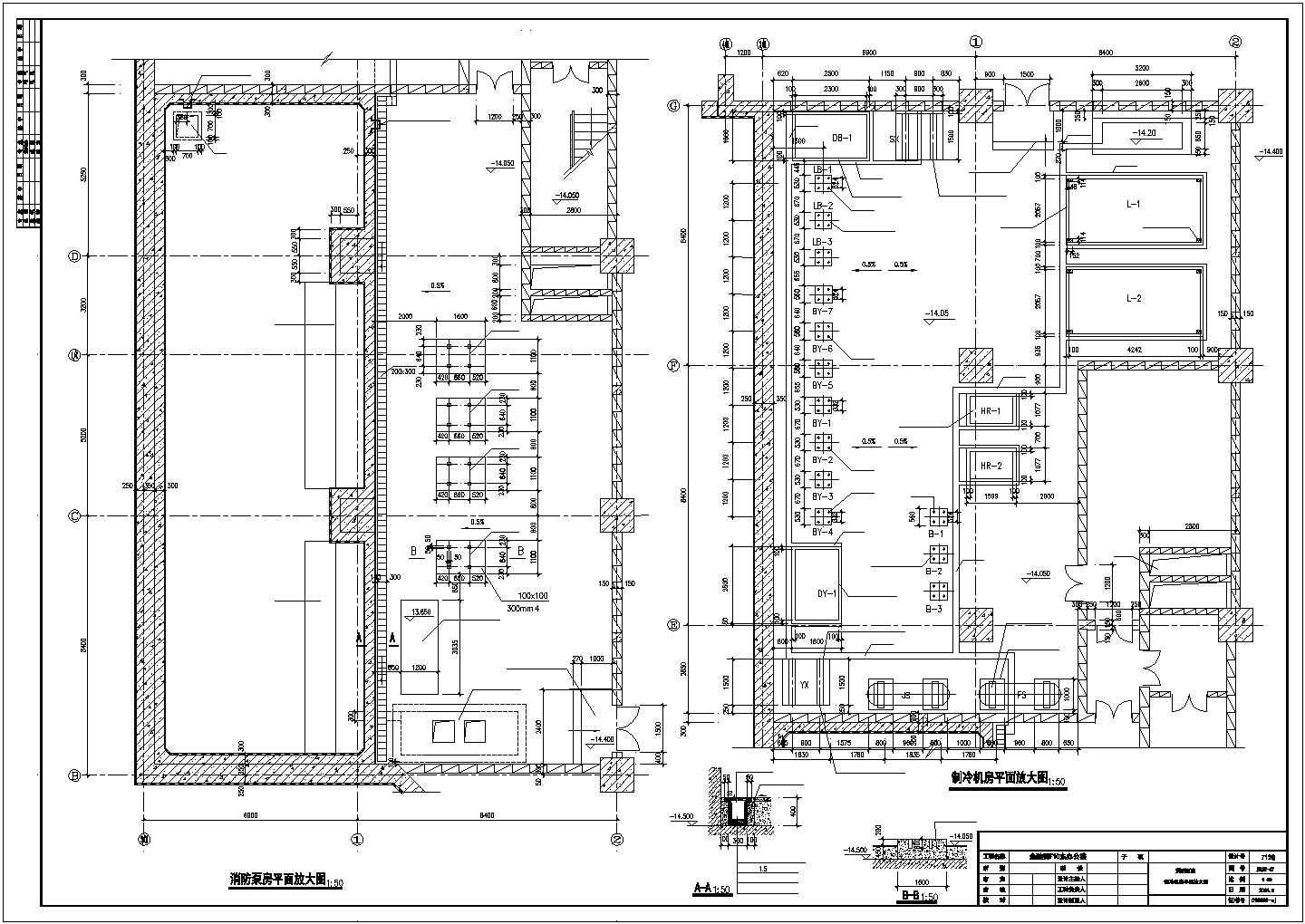 消防泵制冷机房平面图(F10建筑施工图)