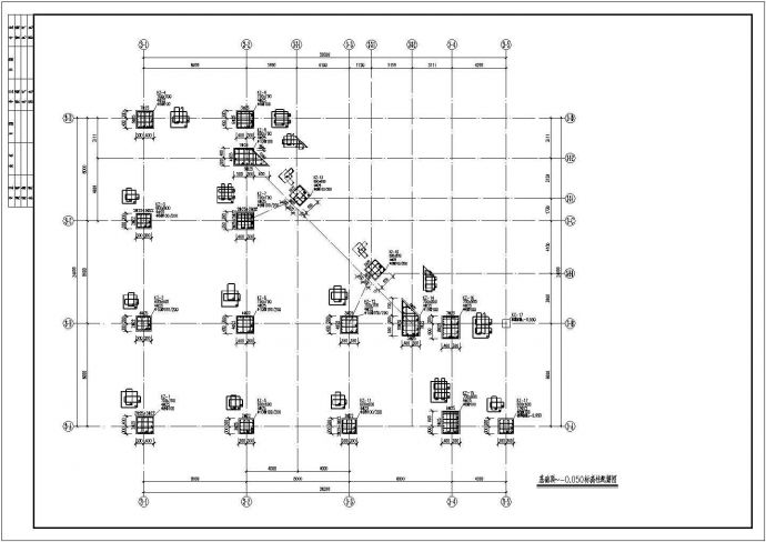 两层框架结构商铺结构施工图（地下一层）_图1