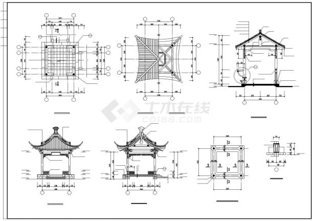 仿古长廊细节示意图-图一