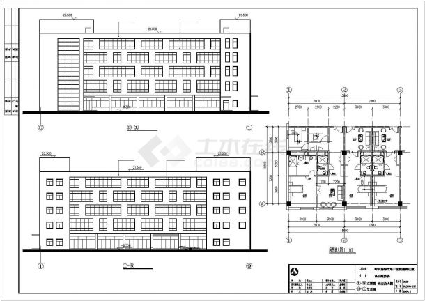 呼和浩特市5层框架结构病房楼建筑方案设计图纸-图一