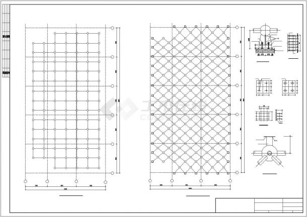 20.8mX40.4m舞台双层网架正放四角锥焊接球结构施工图-图二