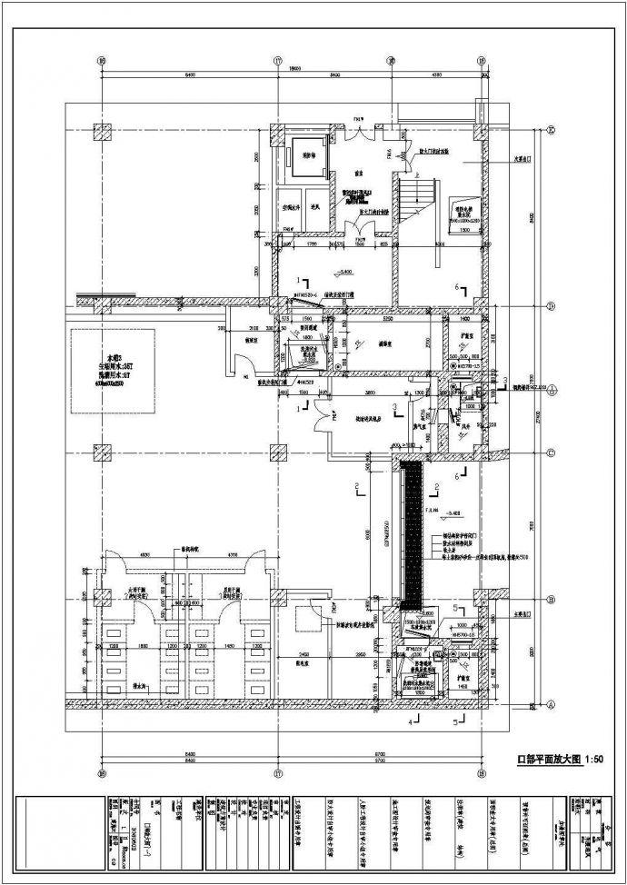 某地上8层研发大楼施工图纸（地下一层）_图1