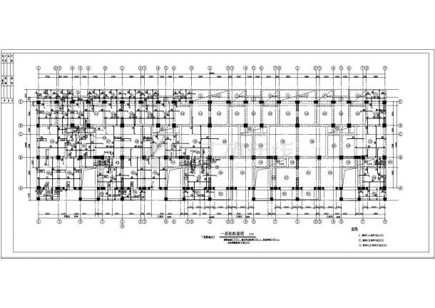 底框结构六层砖混住宅楼结构设计施工图-图二