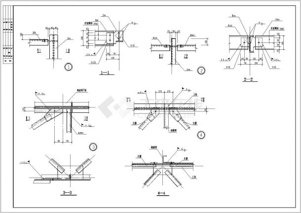 某钢结构人行天桥结构CAD布置图纸-图二