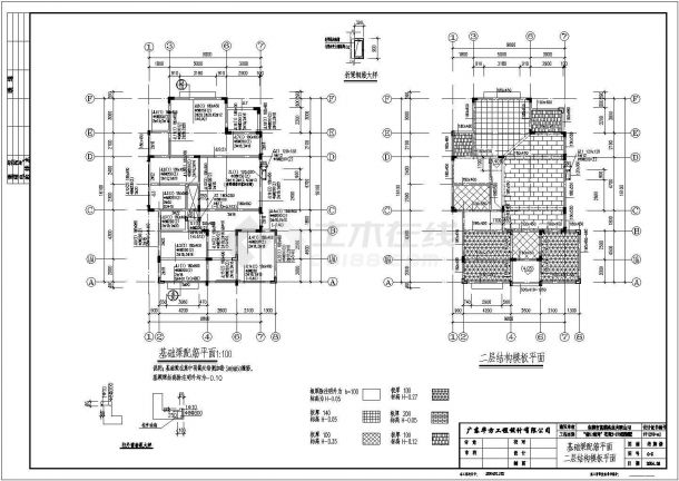 某地2层框架结构别墅结构设计施工图-图一