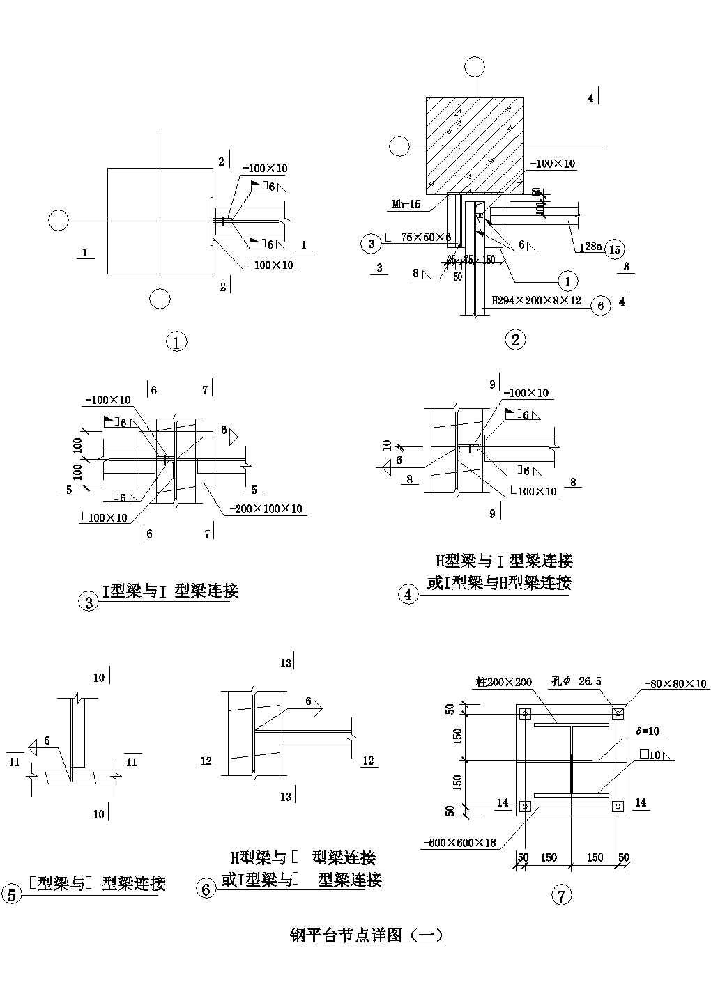 单轨吊车梁通用cad节点详图