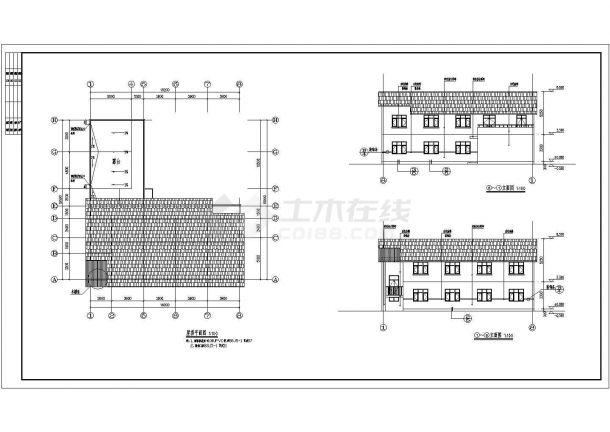 某度假村两层砖混结构住宅楼建筑设计方案图-图二