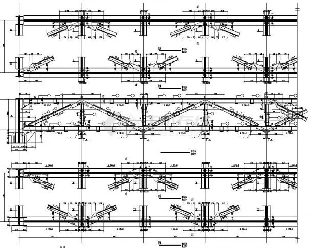 某28米跨钢结构桁架设计图纸（管道输送）-图二