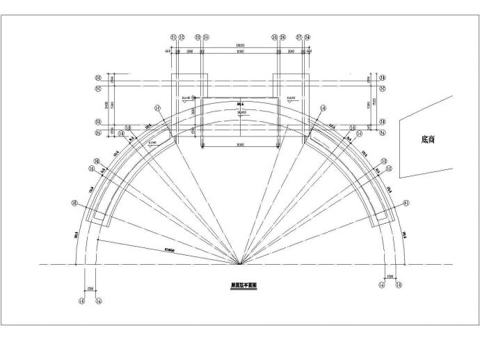 某砖混结构小区大门设计方案图（高度为14.48米）_图1