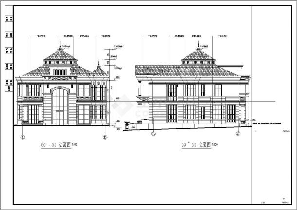 某地2层砖混结构企业办公别墅建筑方案设计-图二