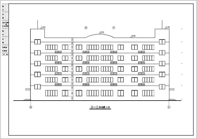 某5层框架结构办公楼建筑施工图纸_图1