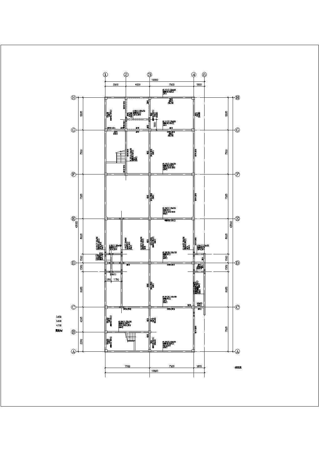 某三层框架结构安置房结构设计施工图（桩基础）