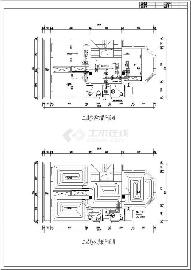 某三层别墅地源热泵空调设计施工图纸-图一