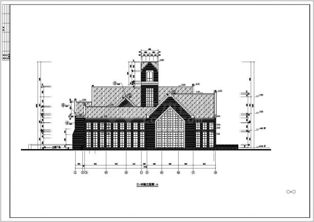某两层框架结构教堂建筑设计施工图纸-图一