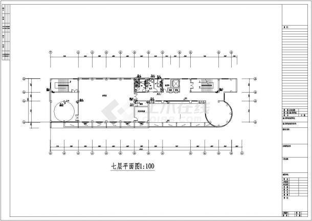 福建省某七层办公楼给排水平面图-图二