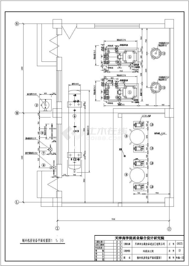 单机双级活塞式压缩机氨制冷冷库设计施工图-图二