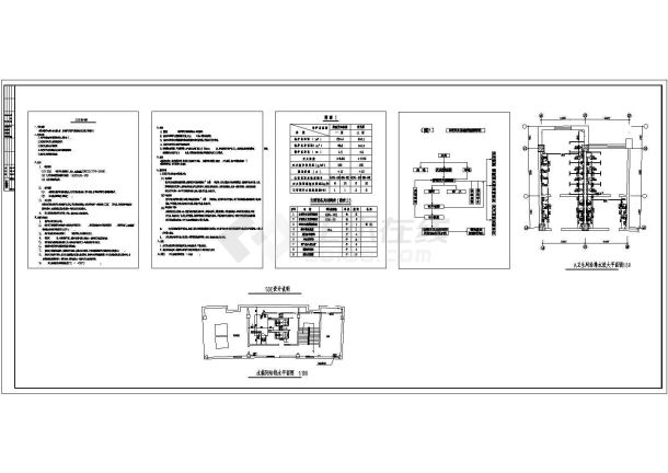 某七层北方办公楼给排水设计图-图一