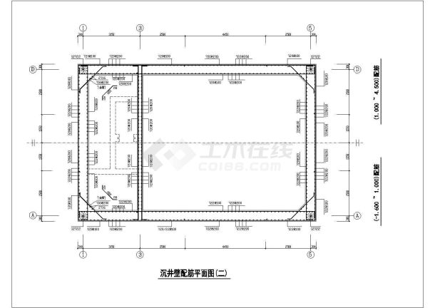 水工构筑物提升泵房沉井施工结构图纸-图二