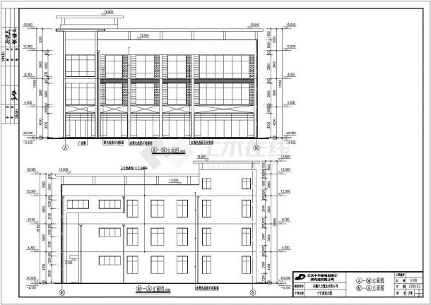 某地三层框架结构商贸楼建筑设计方案图-图一