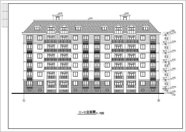 某6层砖混结构住宅楼建筑方案图纸-图二