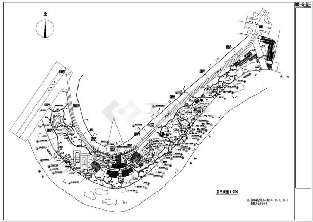 某滨河环境景观及配套建筑设计施工图-图一